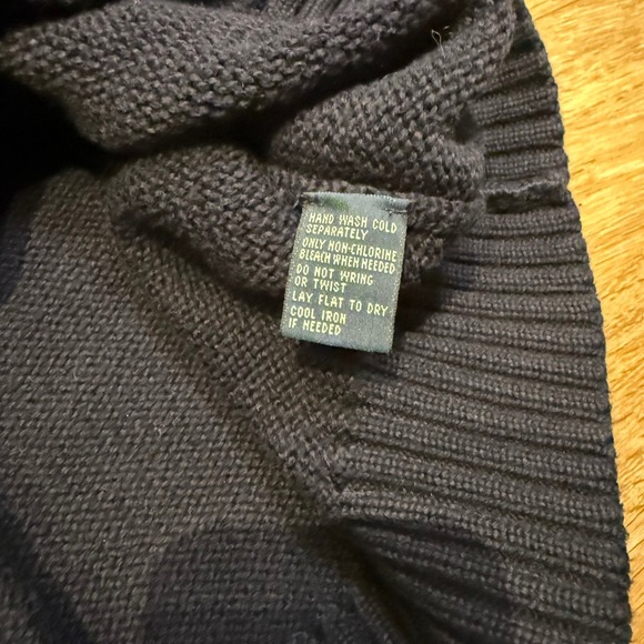 Polo Ralph Lauren Men's Navy Blue Cotton Crewneck Sweater XL Red Pony Logo - Picture 3 of 6